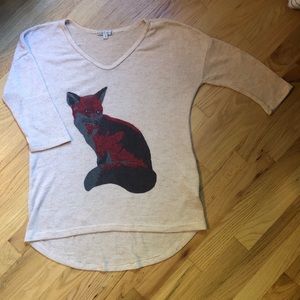 🔴 Sale - Lightweight knit cream fox sweater